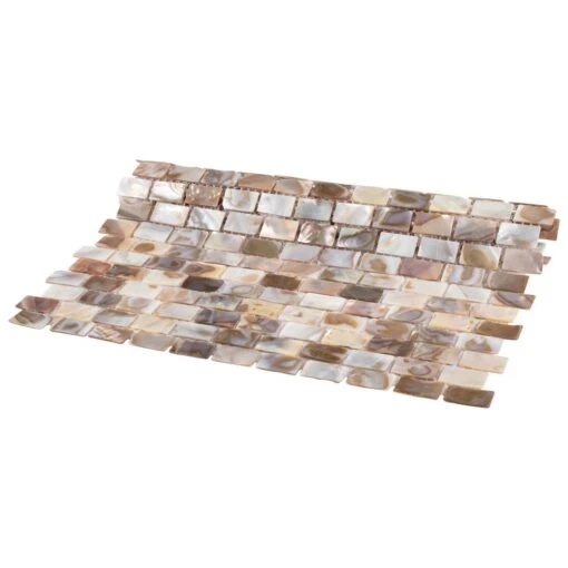 Merola Tile Conchella Subway Natural 12-1/4 In. X 12-1/2 In. X 2 Mm Natural Seashell Mosaic Tile -Flooring Shop