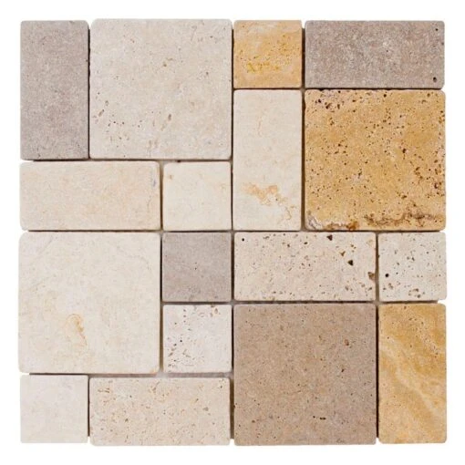 Jeffrey Court Brick Medley 12 In. X 12 In. X 9 Mm Honed Travertine Mosaic Floor And Wall Tile -Flooring Shop