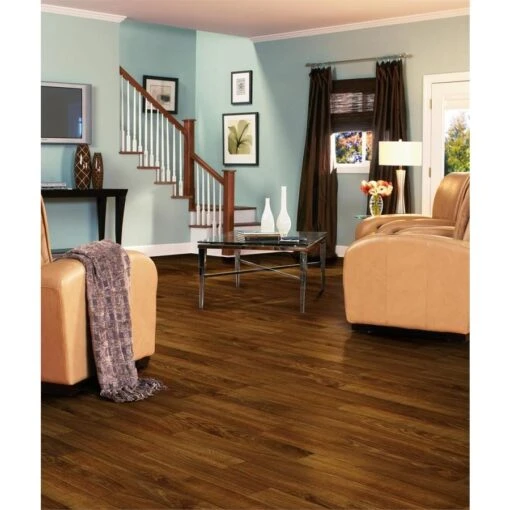 Armstrong Flooring Pickwick Landing I 12-ft W Cut-to-Length Bear Path Oak Dark Brown Wood Look Low-Gloss Finish Sheet Vinyl -Flooring Shop