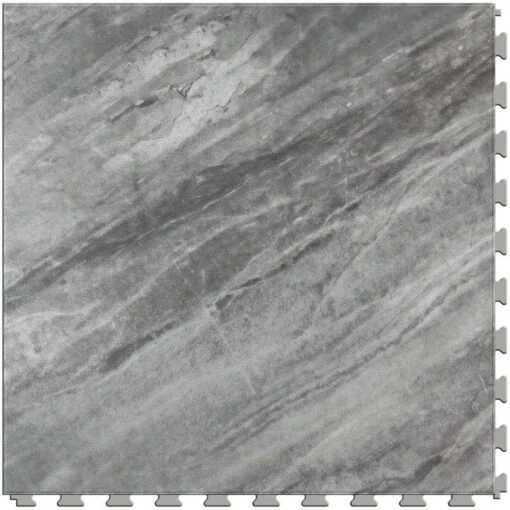 Perfection Floor Tile Gemstone Collection Gray Marble/Satin 20-in X 20-in Water Resistant Interlocking Luxury Flooring (16.7-sq Ft) -Flooring Shop