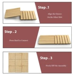 Costway 10PCS 12'' X 12'' Acacia Wood Deck Tiles Interlocking Patio Pavers Stripe Pattern -Flooring Shop 06c037b3 18fc 40f4 8517 64ef4702ce9c.519cd7cf74ffd81b35bac09826df4674 1800x1800