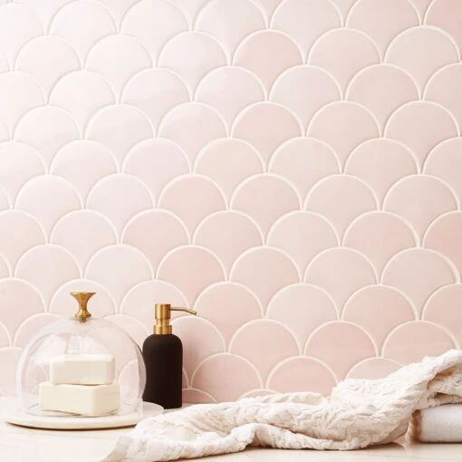 Bond Tile Riptide Rose 2.44 In. X 5 In. Fish Scale Polished Ceramic Wall Tile (48 Pieces 4.06 Sq. Ft. / Case) -Flooring Shop 0791faa0 f831 49b7 9e58