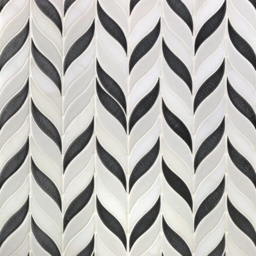 Divine Sprig Gunmetal 11.75 In. X 10.5 In. Marble And Ceramic Mosaic Tile (0.86 Sq. Ft.) -Flooring Shop 0b6b23c9 84a8 4f5a acac