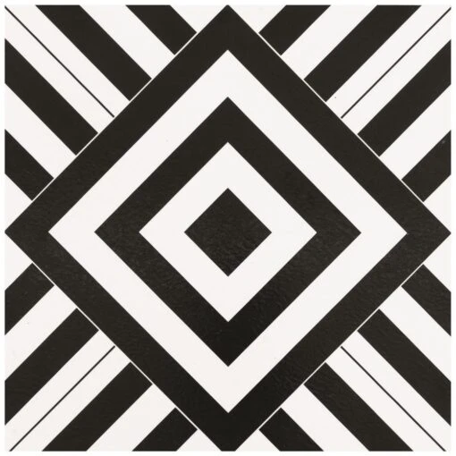 ACHIM Retro Geometric 12 In. X 12 In. Self-Adhesive Vinyl Floor Tile (20 Tiles/20 Sq. Ft.) -Flooring Shop