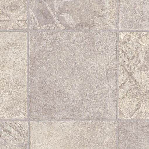 TrafficMASTER Marbella Tile Neutral Residential Vinyl Sheet, Sold By 13.2 Ft. Wide X Custom Length -Flooring Shop