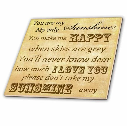 3dRose Vintage Songs You Are My Sunshine- Love Songs - Ceramic Tile, 8-inch -Flooring Shop 0e433a4b b66c 43a2 816b