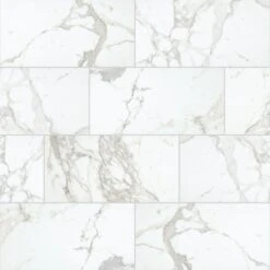 Daltile QuicTile 12 In. X 24 In. Calacatta Marble Polished Porcelain Locking Floor Tile (9.6 Sq. Ft. / Case) -Flooring Shop 1147305da096802be03e80da0be43996 1800x1800