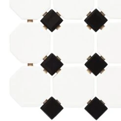 Daltile Octagon And Dot Matte White With Black Dot 12 In. X 12 In. X 6 Mm Ceramic Mosaic Floor And Wall Tile (1 Sq. Ft./ Piece) -Flooring Shop 13dc7ce936c126cc4a3a77ede2382520 1800x1800