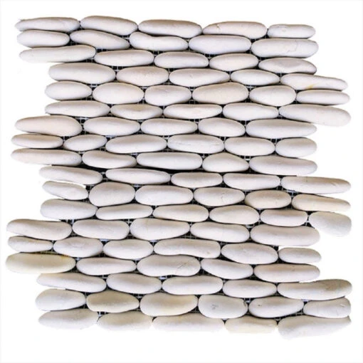 Rainforest White Stacked Stone Pebble Wall Tile 12" X 12" (5.0 Sq. Ft. / Case) -Flooring Shop 14069ba7 43b1 4f85 b036