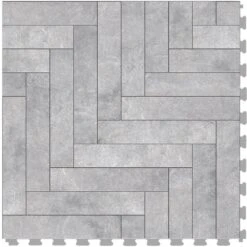 Perfection Floor Tile Master Mosaic Castle Stone/Satin 20-in X 20-in Water Resistant Interlocking Luxury Flooring (16.7-sq Ft) -Flooring Shop 14117216 1800x1800