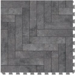 Perfection Floor Tile Master Mosaic Castle Stone/Satin 20-in X 20-in Water Resistant Interlocking Luxury Flooring (16.7-sq Ft) -Flooring Shop 14117678 1800x1800