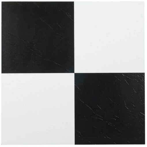 Achim Sterling Black And White 12-in X 12-in Water Resistant Peel And Stick Vinyl Tile Flooring (20-sq Ft) -Flooring Shop