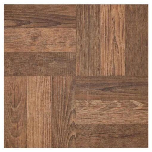 Achim Portfolio Walnut Parquet 12-in X 12-in Peel And Stick Vinyl Tile Flooring (9-sq Ft) -Flooring Shop