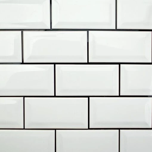 Ivy Hill Tile Essential White Beveled 3 In. X 6 In. X 6mm Polished Ceramic Subway Wall Tile (10.76 Sq. Ft./case) -Flooring Shop