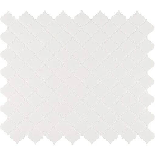 MSI Retro Bianco Arabesque 10.63 In. X 8.84 In. X 6mm Matte Porcelain Mesh-Mounted Mosaic Tile (10.95 Sq. Ft. / Case) -Flooring Shop