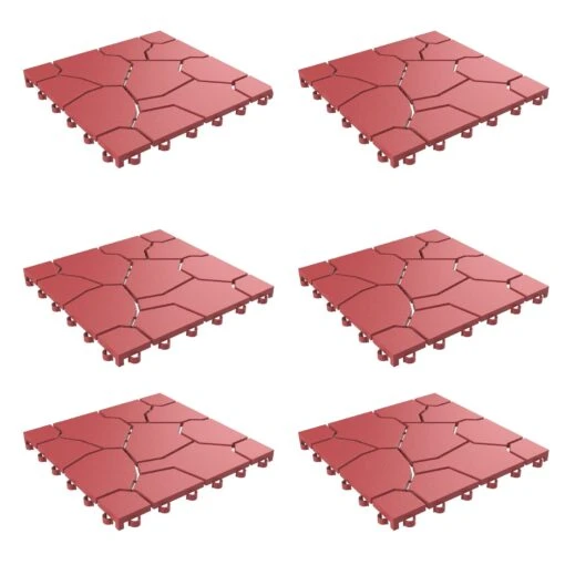 Pure Garden, Patio And Deck Tiles, Polypropylene, Brick Red, 6 Pack -Flooring Shop 22a739c4 100d 4f98 b22c