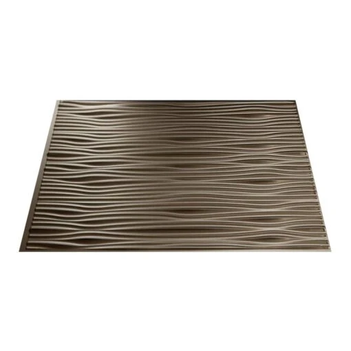 Fasade Easy Installation Waves Argent Bronze Backsplash Panel For Kitchen And Bathrooms (6" X 6" Sample) -Flooring Shop 249ba23d 3937 4e21 8514