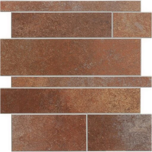 Bond Tile Easy Luxe Railroad Terra 11.81 In. X 11.81 In. SPC Peel And Stick Tile (0.96 Sq. Ft. / Sheet) -Flooring Shop 269d4e66 9e06 4e8c 8f3f