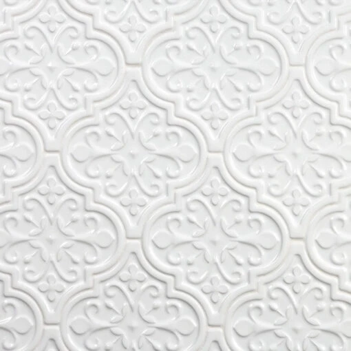 Bond Tile Roma Florid White 6.25 In. X 7.25 In. Ceramic Arabesque Wall Tile (30 Pieces 4.84 Sq. Ft. / Box) -Flooring Shop 2ba94476 d897 4fc2 b6e4