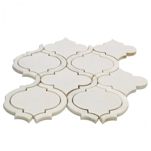 Divine Arabesque Glacier White 10 In. X 12 In. Glazed Ceramic Mosaic Tile (0.80 Sq. Ft. / Sheet) -Flooring Shop 356e35b2 f1a1 4aea 9893