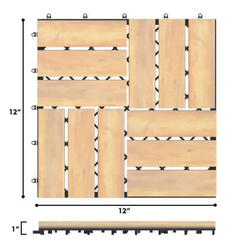 Giantex 40-Piece Acacia Wood Deck Tiles Patio Interlocking Floor Tiles -Flooring Shop 3637e8ac c2e2 403b 95bc