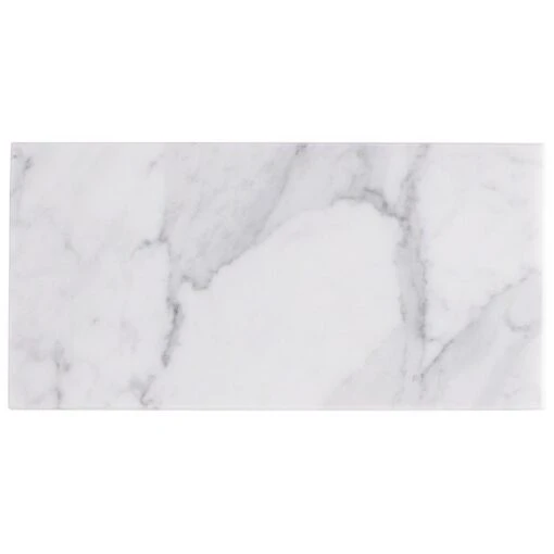 Ivy Hill Tile White Carrara 3 In. X 6 In. X 9mm Polished Marble Subway Tile (40 Pieces / 5 Sq. Ft. / Box) -Flooring Shop