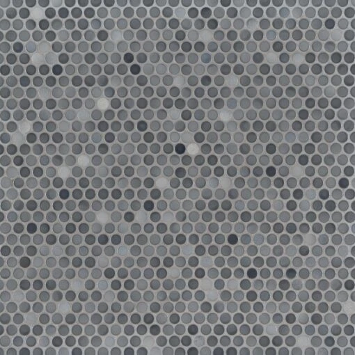 MSI Penny Round Grigio Mix 12.2 In. X 11.3 In. X 6 Mm Glossy Ceramic Mesh-Mounted Mosaic Tile (14.36 Sq. Ft. / Case) -Flooring Shop