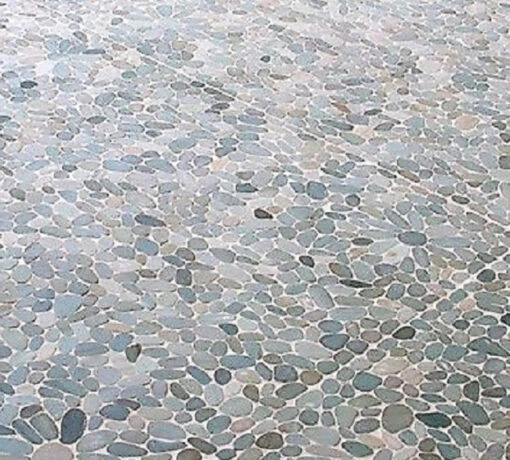 12 In. X 12 In. Light Grey Honed Sliced Pebble Floor And Wall Tile (5.0 Sq. Ft. / Case) -Flooring Shop 390e54a3 6abf 404e a5f8