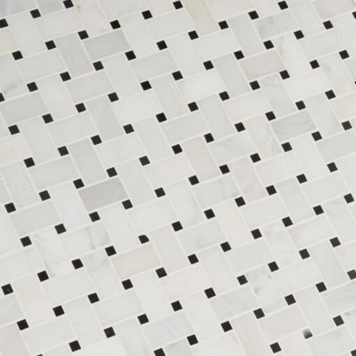 MSI Greecian White Basket Weave 12 In. X 12 In. X 10mm Honed Marble Mesh-Mounted Mosaic Tile (10 Sq. Ft. / Case) -Flooring Shop