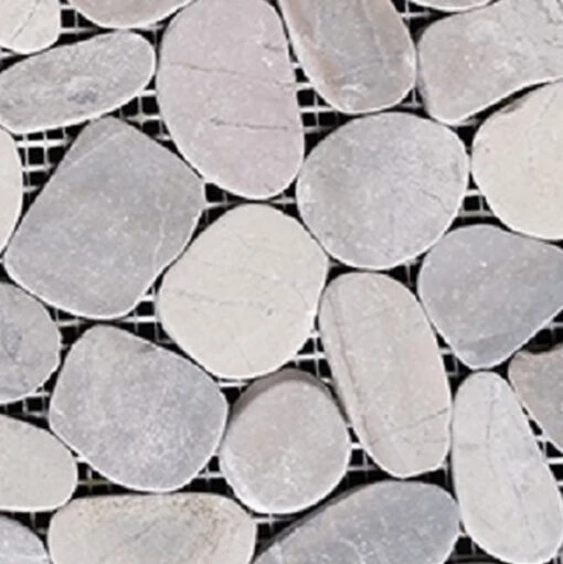 12 In. X 12 In. Light Grey Honed Sliced Pebble Floor And Wall Tile (5.0 Sq. Ft. / Case) -Flooring Shop 3f2b04d3 2754 46e5 8ed2