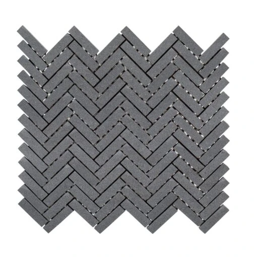 Jeffrey Court Basalt Herringbone Gray 11 In. X 10 In. X 8 Mm Honed Basalt Mosaic Wall/Floor Tile -Flooring Shop