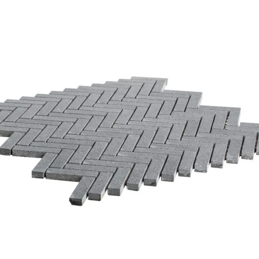 Jeffrey Court Basalt Herringbone Gray 11 In. X 10 In. X 8 Mm Honed Basalt Mosaic Wall/Floor Tile -Flooring Shop