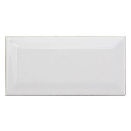 Ivy Hill Tile Essential White Beveled 3 In. X 6 In. X 6mm Polished Ceramic Subway Wall Tile (10.76 Sq. Ft./case) -Flooring Shop