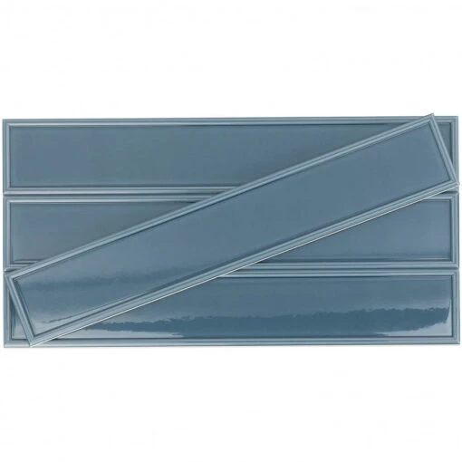 Bond Tile Sheffield Frame Blue 4 In. X 24 In. Polished Ceramic Wall Tile (8 Pieces 5.16 Sq. Ft. / Box) -Flooring Shop 47de2565 bc98 4af9 9967