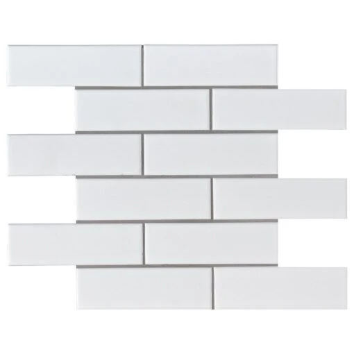 MSI Retro Brick Bianco 11.57 In. X 11.3 In. X 6 Mm Matte Porcelain Mesh-Mounted Mosaic Tile (13.65 Sq. Ft. / Case) -Flooring Shop