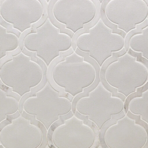 Divine Arabesque Glacier White 10 In. X 12 In. Glazed Ceramic Mosaic Tile (0.80 Sq. Ft. / Sheet) -Flooring Shop 4c4d7ef0 1ed8 4862 b68c