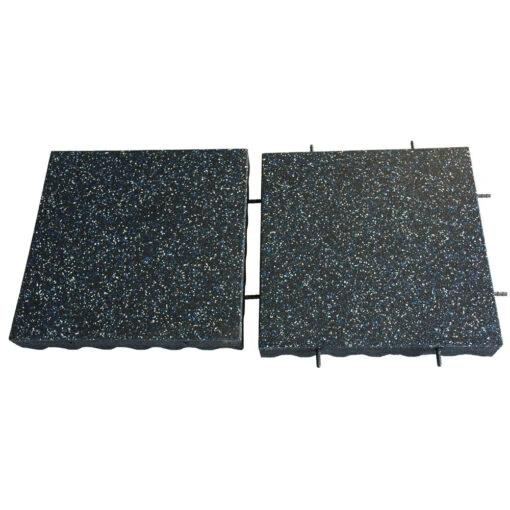 Rubber-Cal "Eco-Safety" Interlocking Playground Tiles - 3 X 19.5 X 19.5 Inch - One Tile - 2.77 Square Feet - Blue/White Speckled -Flooring Shop 4ed570ad dbfc 4da7 811f