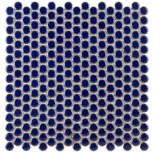 Denarius Penny Round Royal Blue Ceramic Polished Mosaic Tile -Flooring Shop 559d8104 d618 485f bf49