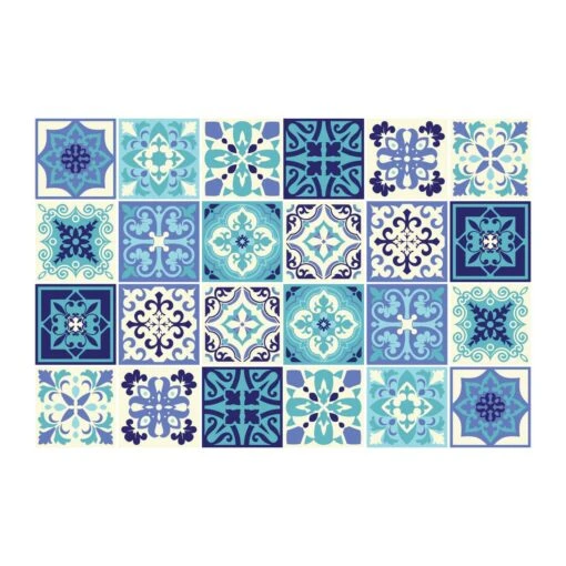 Walplus Peel And Stick Wall Tile Sticker Kitchen Bathroom Backsplash Splashback Tile Paint Stick On Tile Daliah Blue And Turquoise Mediterranean -Flooring Shop 573b7d90 593a 4e3b bc77