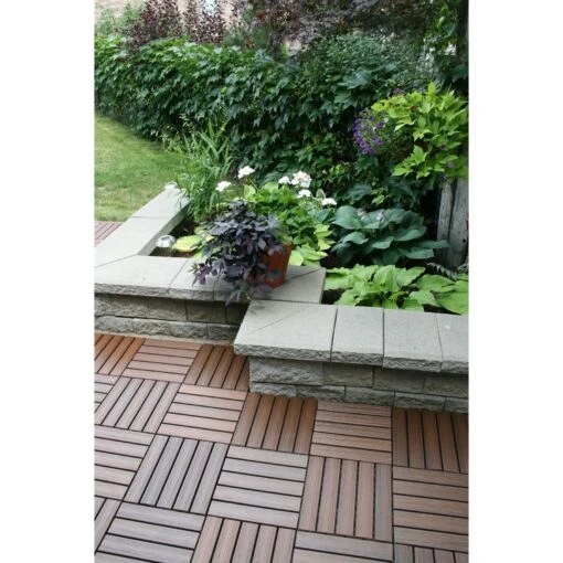 EON Ultra 12"x12" Polymer Interlocking Deck Balcony Tiles, Dark Brown (10 Pack) -Flooring Shop 5849e207 97ba 4ef7 90aa