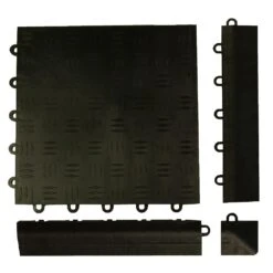 Greatmats Click Tile Black 2-3/8 In. X 12.14 In. X 5/8 In. Female Border Ramp With Loops (Case Of 4) -Flooring Shop 5a6589217eff3d210586fb9893bee442 1800x1800