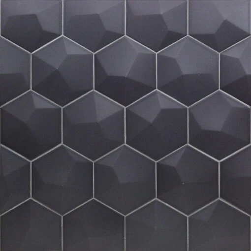 Magen 3D-Hex Dark Gray Matte Ceramic Hexagon Tile -Flooring Shop 65f5838c 8722 42f4 a350