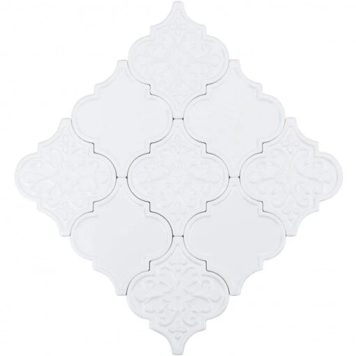 Bond Tile Roma White 6.25 In. X 7.25 In. Ceramic Arabesque Wall Tile (30 Pieces 4.84 Sq. Ft. / Box) -Flooring Shop 6bd019b9 a991 4d7c a167