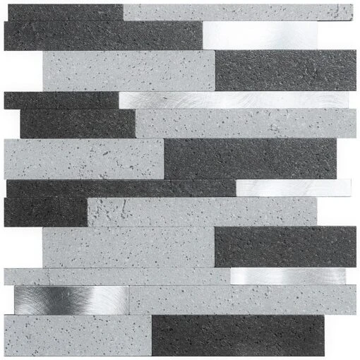 Bond Tile Easy Luxe Metalway Gray 11.81 In. X 11.81 In. SPC Peel And Stick Tile (0.96 Sq. Ft. / Sheet) -Flooring Shop 6c281736 7fa3 4746 abda