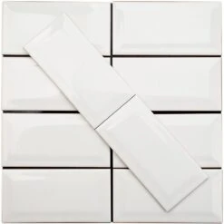 Ivy Hill Tile Essential White Beveled 3 In. X 6 In. X 6mm Polished Ceramic Subway Wall Tile (10.76 Sq. Ft./case) -Flooring Shop 6cf2ec2f5dfb4f45c3e443114ec4efa4 1800x1800