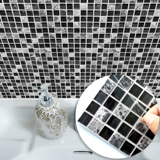 UKAP 10Pcs Mosaic Pattern Waterproof Wall Tile Stickers Peel And Stick Tile Kitchen Backsplash Wallpaper Sticker 15x15cm/20x20cm -Flooring Shop 76ed47cd 3f12 470b a088