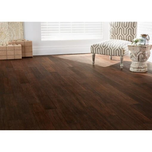 Home Decorators Collection Wire Brushed Strand Woven Cocoa Bean 3/8 In. T X 5-1/5 In. W X 36.02 In. L Engineered Click Bamboo Flooring -Flooring Shop