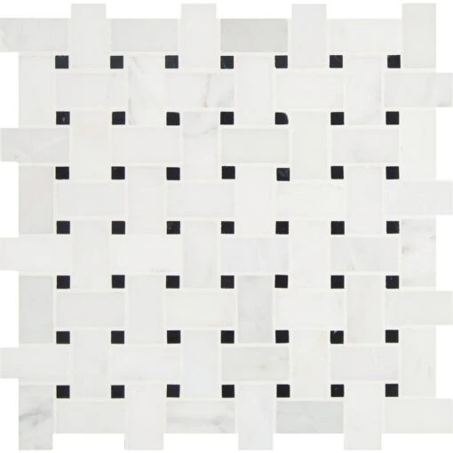 MSI Greecian White Basket Weave 12 In. X 12 In. X 10mm Honed Marble Mesh-Mounted Mosaic Tile (10 Sq. Ft. / Case) -Flooring Shop