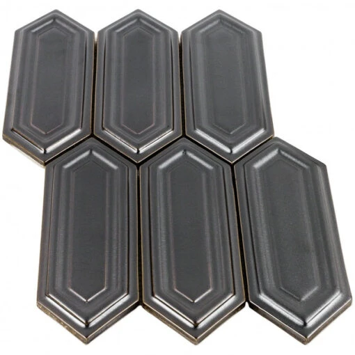 Divine Gunmetal Hexagon 9.5 In. X 15.5 In. Glazed Ceramic Mosaic Tile (1.02 Sq. Ft. / Sheet) -Flooring Shop 7f84a918 ffbb 4cf9 8b90