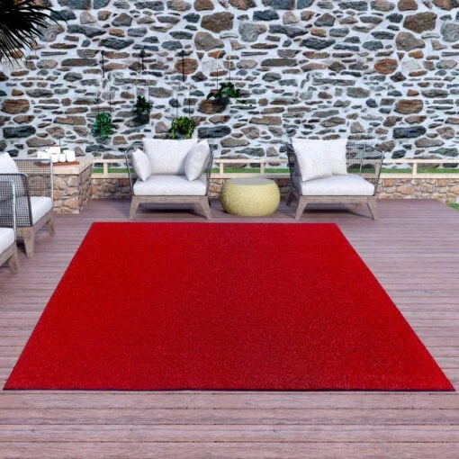 Evergreen 6 Ft. 7 In. X 9 Ft. 3 In. Red Artificial Grass Carpet -Flooring Shop